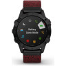 Часы GARMIN FENIX 6 SAPPHIRE BLACK DLC WITH HEATHERED RED NYLON BAND 10290